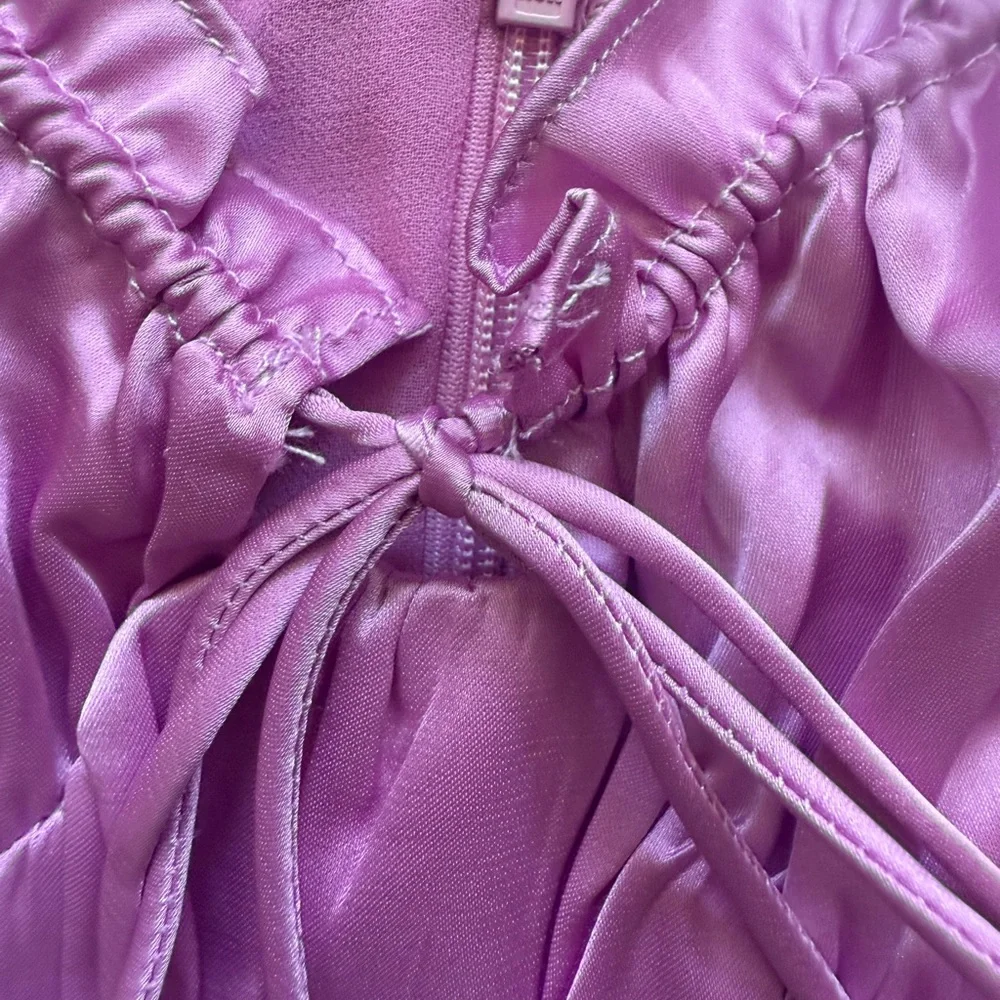 NWT ASTR ELLISON SATIN SWEETHEART MINI DRESS, ORCHID, MEDIUM - Picture 14 of 16